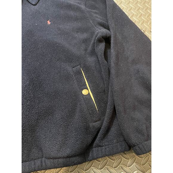 VTG Polo Ralph Lauren Blue Fleece Jacket Men's XL Polartec Sweatshirt Y2K Zip - Picture 2 of 11